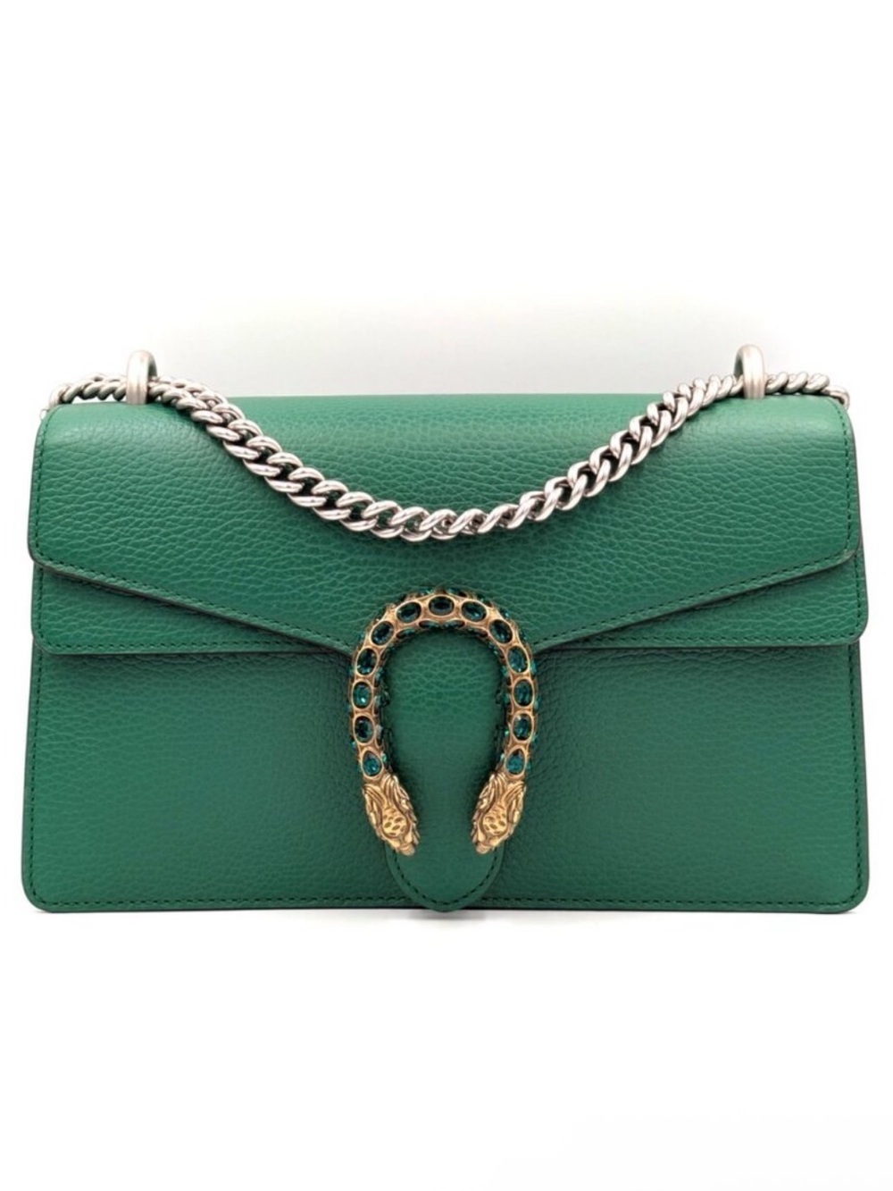 Gucci Dionysus Emerald Green Leather Small/Mini Crossbody Bag with Crystals